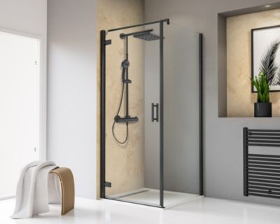 Panneau mural de salle de bains l.150x255 cm, décor travertin, Schulte DécoDesign