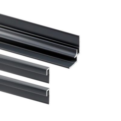 Lot 2 profilés de finition et 1 profilé d’angle pour panneaux muraux DécoDesign 210 cm noir