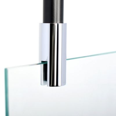 Barre de fixation/stabilisation au plafond 80 cm pour paroi de douche, noir et chrome, Schulte