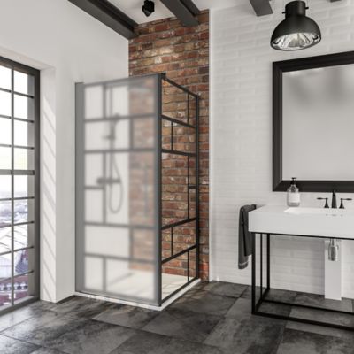 Paroi latérale pour porte de douche pivotante 80 cm NewStyle Schulte style verrière atelier verre tr