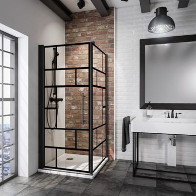 Paroi latérale pour porte de douche pivotante 90 cm NewStyle Schulte style verrière atelier verre tr