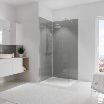 Panneau mural salle de bains 100 x 210 cm Schulte DécoDesign gris brillant