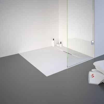 Receveur de douche 80 x 100 cm, effet pierre anthracite, Schulte