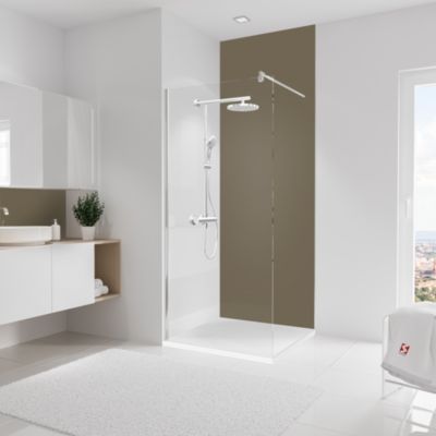 Panneau mural de salle de bains l.90x255 cm, taupe, Schulte DécoDesign