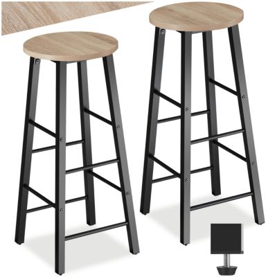 Lot de tabourets de bar style industriel en Bois et acier - vue 2