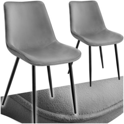 Lot de chaises rembourrées aspect velours - vue 2