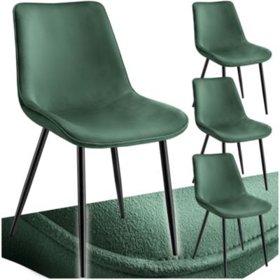 Lot de chaises rembourrées aspect velours - vue 2