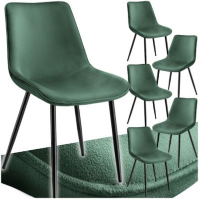 Lot de chaises rembourrées aspect velours - vue 2