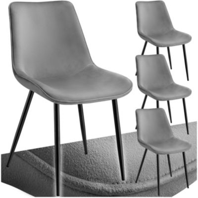 Lot de chaises rembourrées aspect velours - vue 2
