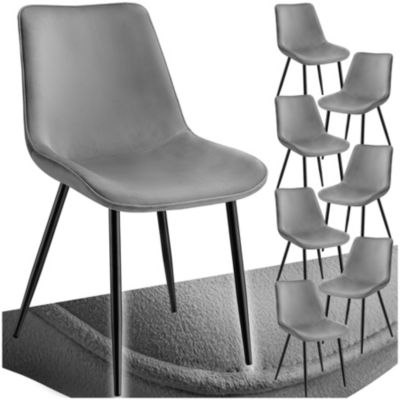 Lot de chaises rembourrées aspect velours - vue 2