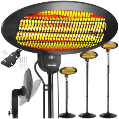 Chauffage extérieur TECTAKE Radiateur infrarouge SOLARIS MONOLITH réglable en hauteur avec 3 puissances