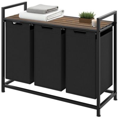 Panier à linge style industriel avec 2 ou 3 compartiments extensibles - vue 2
