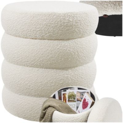 Tabouret avec espace de rangement rond 42 x 42 x 47 cm - vue 10