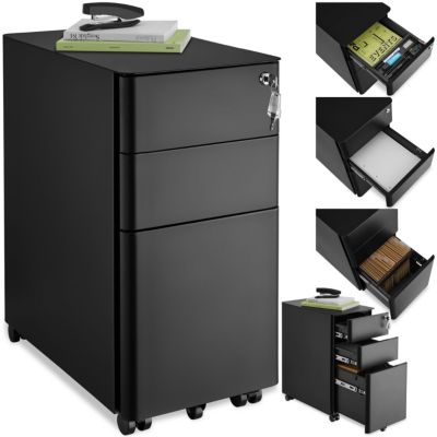 Caisson de bureau à roulettes en acier laqué époxy