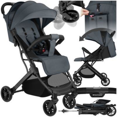 Poussette buggy pliage à une main avec harnais à 5 points, frein de stationnement et arceau de sécurité