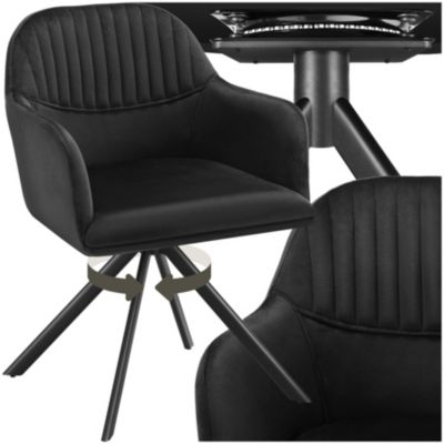 Chaise pivotante en velours rembourrée - vue 10