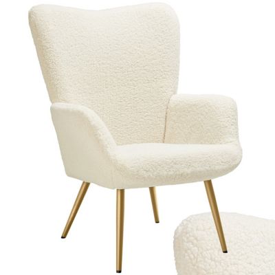 Fauteuil rembourré Bouclé crèmeor - vue 2