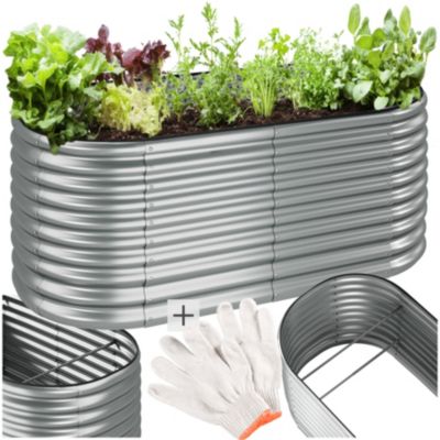 Jardinière TECTAKE Carré potager FLORMMA en acier galvanisé 200 x 80 x 100 cm - vue 2