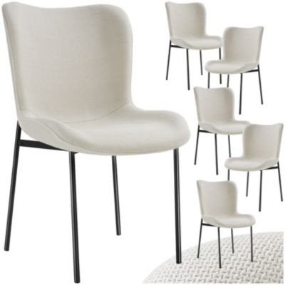 tectake® Chaises Salle à Manger rembourrées Lot de 6 54x62x90 cm Tissu