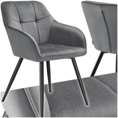 Chaise de salle à manger rembourrée et en velours matelassé - vue 2