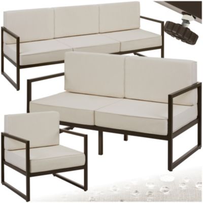 Salon de jardin TECTAKE Ensemble détente dextérieur COMOSA pour 6 personnes déperlant et structure en acier - vue 2