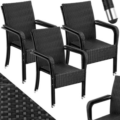 Chaise en résine tressée résistante et durable noir