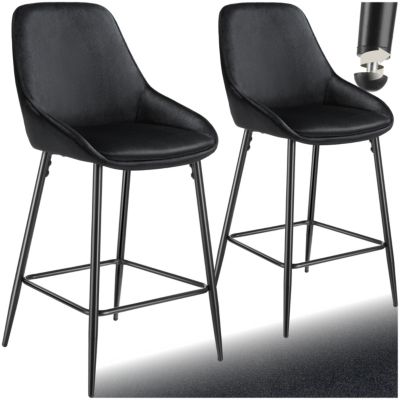 Chaise de bar rembourrée avec une housse douce dossier et repose pieds Lot de 2 - vue 8
