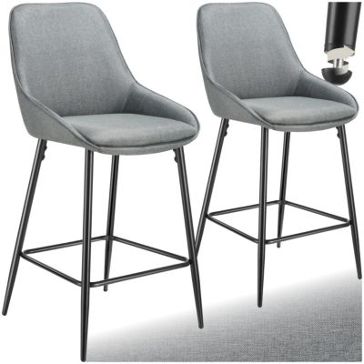 Chaise de bar rembourrée avec une housse douce dossier et repose pieds Lot de 2 - vue 8