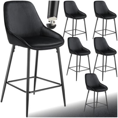 Chaise de bar rembourrée avec une housse douce dossier et repose pieds Lot de 6 - vue 8