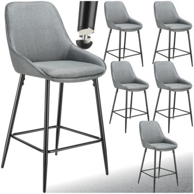 Chaise de bar rembourrée avec une housse douce dossier et repose pieds Lot de 6 - vue 8