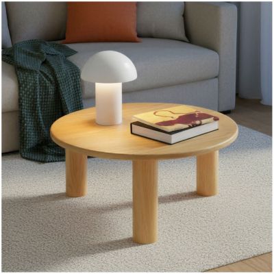 Table basse avec pieds en bois massif 80 x 35 5 cm Chêne - vue 9