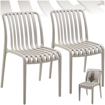 Chaises de jardin résistant aux intempéries et aux UV taupe