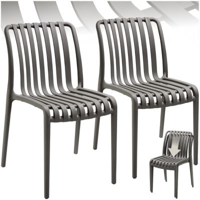 Chaises de jardin résistant aux intempéries et aux UV gris anthracite