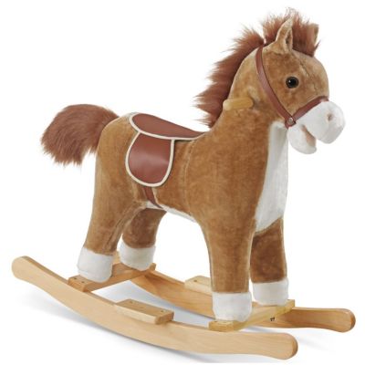 Cheval à bascule design de qualité, avec 2 effets sonores marron