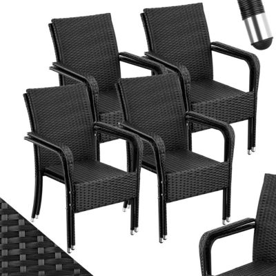 Chaise en résine tressée résistante et durable noir