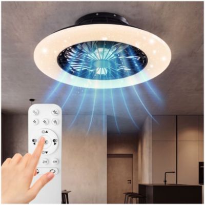 Plafonnier led ventilateur 50 cm 3 000 6 500 k 3 vitesses intensité variable discret - vue 2