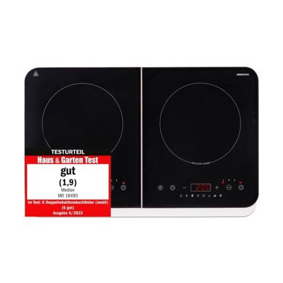 Plaque Induction Posable MEDION MD18493 2 Foyers 60240°C 8 Programmes 59 x P 36 x H 6 cm - vue 1