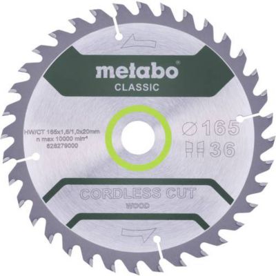 Metabo CORDLESS CUT WOOD CLASSIC 628279000 - Lame de scie circulaire 165 x 20 mm, 36 dents