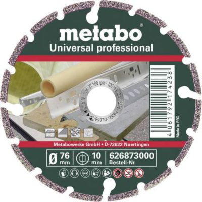 Metabo Meule de tronçonnage diamantée 76x10 0mm UP Universal professional 626873000 - vue 3