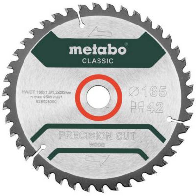 Metabo Precision cut Wood Classic 165X20 Z42 WZ 5° 628027000 Lame de scie circulaire au carbure 165 x 20 x 1.2 mm Nom - vue 1