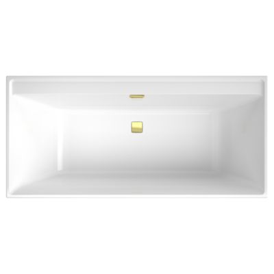 Baignoire droite 180 x 80 VILLEROY & BOCH Collaro acrylique avec vidage et trop plein Gold