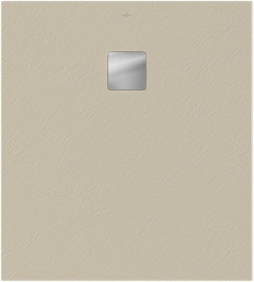 Receveur de douche 90 x 100 cm en acrylique, crème texturé, Villeroy & Boch Exklusive