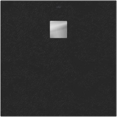 Receveur de douche 100 x 100 cm en acrylique, anthracite texturé, Villeroy & Boch Exklusive