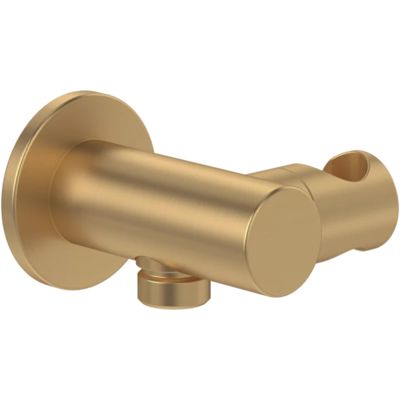 Support mural pour douchette avec raccordement VILLEROY ET BOCH Universal Showers rond or brossé