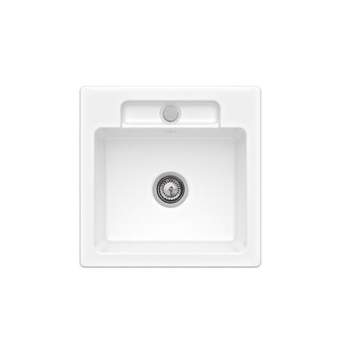 Evier 1 bac VILLEROY ET BOCH Siluet 50 CeramicPlus avec vidage automatique
