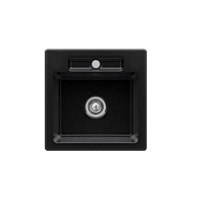 Evier 1 bac VILLEROY ET BOCH Siluet 50 Chromite CeramicPlus avec vidage manuel