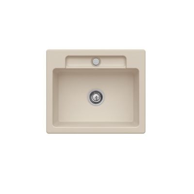 Evier 1 bac VILLEROY ET BOCH Siluet 60 Almond CeramicPlus avec vidage automatique