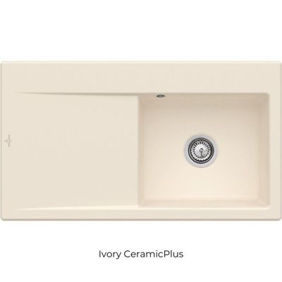 Evier cuve à droite avec vidage VILLEROY ET BOCH Subway 50 ivory CeramicPlus