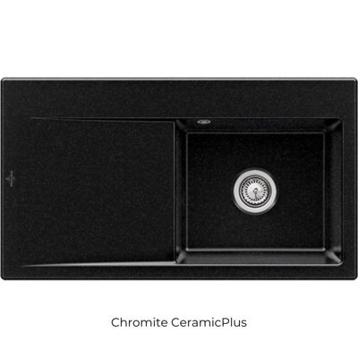 Evier cuve à droite avec vidage VILLEROY ET BOCH Subway 50 chromite ceramic plus