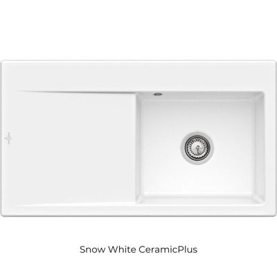 Evier cuve à droite avec vidage VILLEROY ET BOCH Subway 50 snow ceramicplus